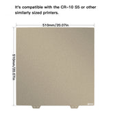 FYSETC 510MM*510MM/20*20IN Double Sided Textured PEI Power Coated Gold Build Plate with Sticker Base For Creality CR10 S5